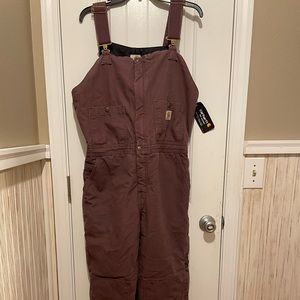 Carhartt bibs; plum